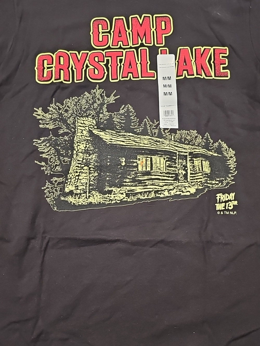 V Black, Red And Yellow Camp Crystal Lake Friday The 13th Shirt Size M - Picture 3 of 6